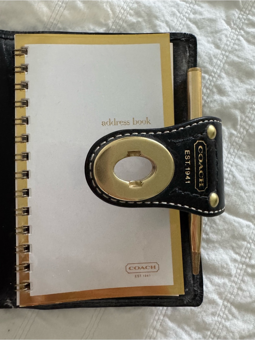 Coach Black Leather Turnlock Wallet with Coach Key Tag, Brass Hardware - Picture 4 of 10
